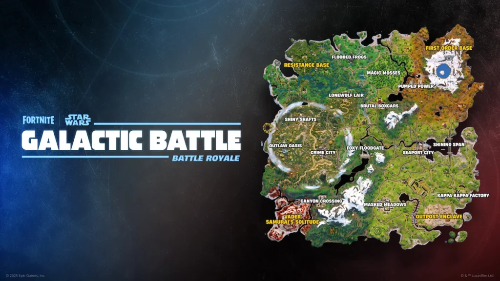 Fortnite мапа 6 глави 3 сезону: Galactic Battle